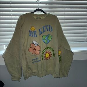 Beige/Tan Crewneck - Peanuts Be Kind